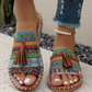Sandales à glissière à imprimé boho pour femmes
