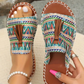 Sandales à glissière à imprimé boho pour femmes