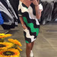 Robe à manches courtes à col en V pour femmes