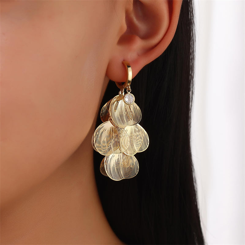 🍀Boucles d'oreilles à feuilles superposées pour femmes✨