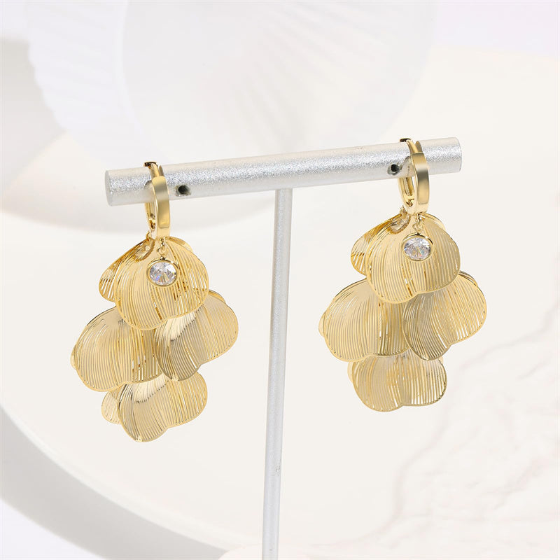 🍀Boucles d'oreilles à feuilles superposées pour femmes✨