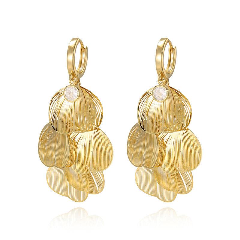 🍀Boucles d'oreilles à feuilles superposées pour femmes✨