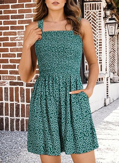 ⏰Hot Sale - 49% de réduction  💃Combinaison d'été sans manches pour femmes, décontractée, courte, avec poches, de couleur contrastée