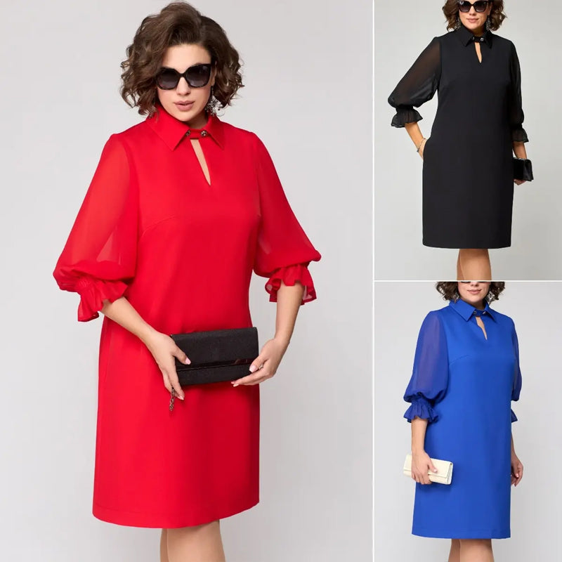Robe élégante et solide à revers découpé pour femmes