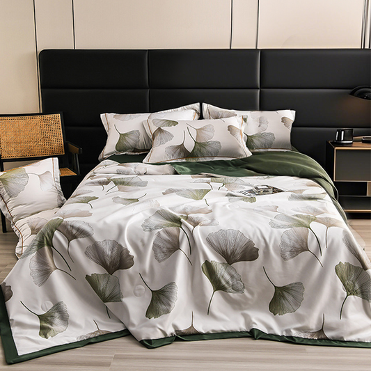 Drap de lit floral respirant et rafraîchissant 4 pièces