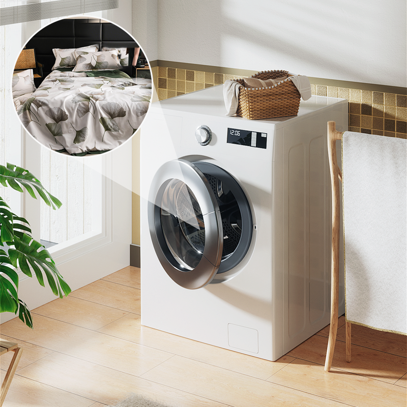 Drap de lit floral respirant et rafraîchissant 4 pièces