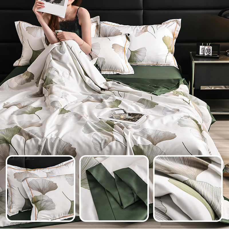 🔥Offre estivale limitée 60% de réduction 🌸 Parure de Lit 4 Pièces Florale Fraîche et Respirante