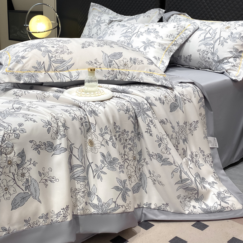 🔥Offre estivale limitée 60% de réduction 🌸 Parure de Lit 4 Pièces Florale Fraîche et Respirante