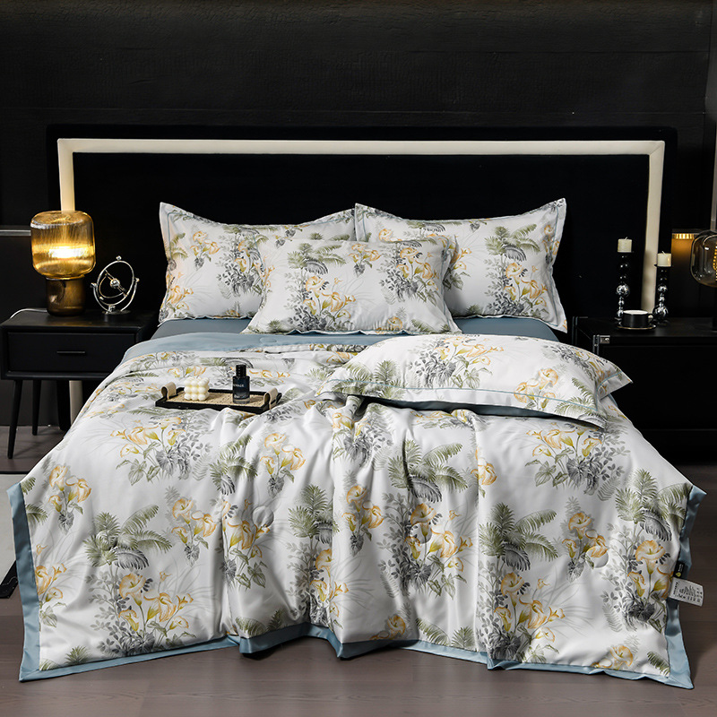 🔥Offre estivale limitée 60% de réduction 🌸 Parure de Lit 4 Pièces Florale Fraîche et Respirante