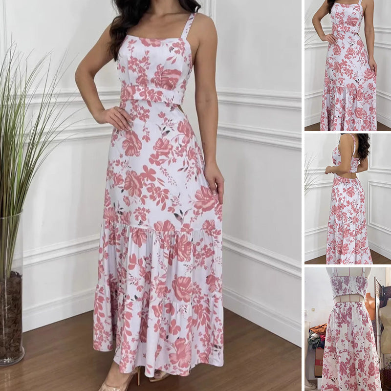 💖VENTE DU DERNIER JOUR 50% DE RÉDUCTION💖Robe féminine à imprimé floral et ourlet plissé