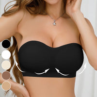 Soutien-gorge sans bretelles et sans armatures pour femmes, anti-dérapant avec fermeture croisée sur le côté