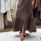 Robe chemise à manches longues boutonnées pour femmes