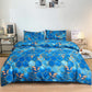 🛌🌟Ensemble de couettes et de taies d'oreiller géométriques à feuilles d'or🌟Literie moderne et luxueuse