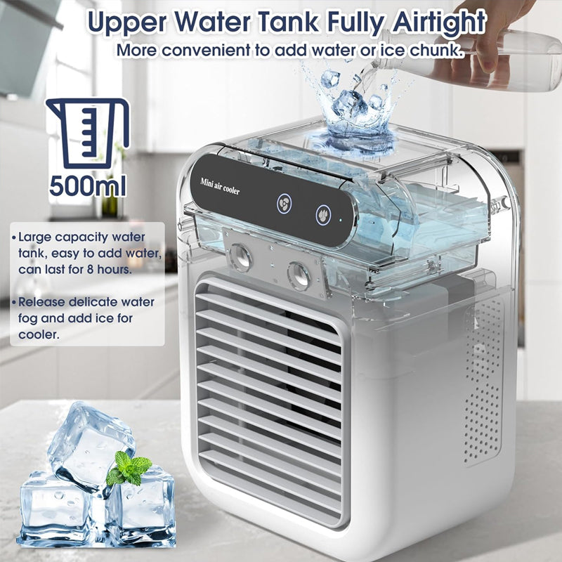 🏆Promotion d'été d'une durée limitée 50% de réduction✨❄️Mini climatiseur portable avec refroidisseur et humidificateur