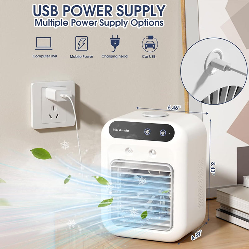 🏆Promotion d'été d'une durée limitée 50% de réduction✨❄️Mini climatiseur portable avec refroidisseur et humidificateur