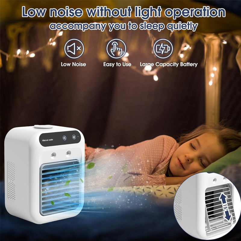 🏆Promotion d'été d'une durée limitée 50% de réduction✨❄️Mini climatiseur portable avec refroidisseur et humidificateur