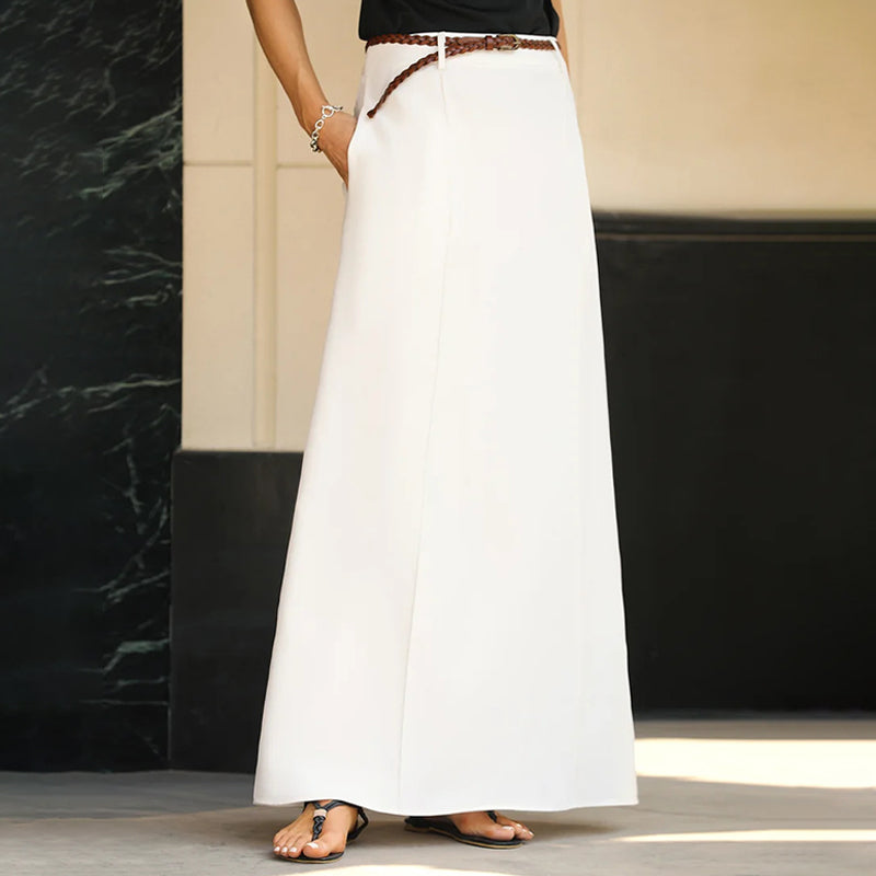 Jupe longue rétro fluide en mousseline pour femme - Style romantique et élégant