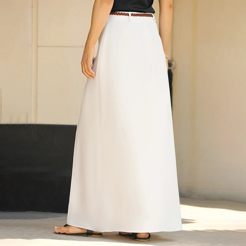 Jupe longue rétro fluide en mousseline pour femme - Style romantique et élégant