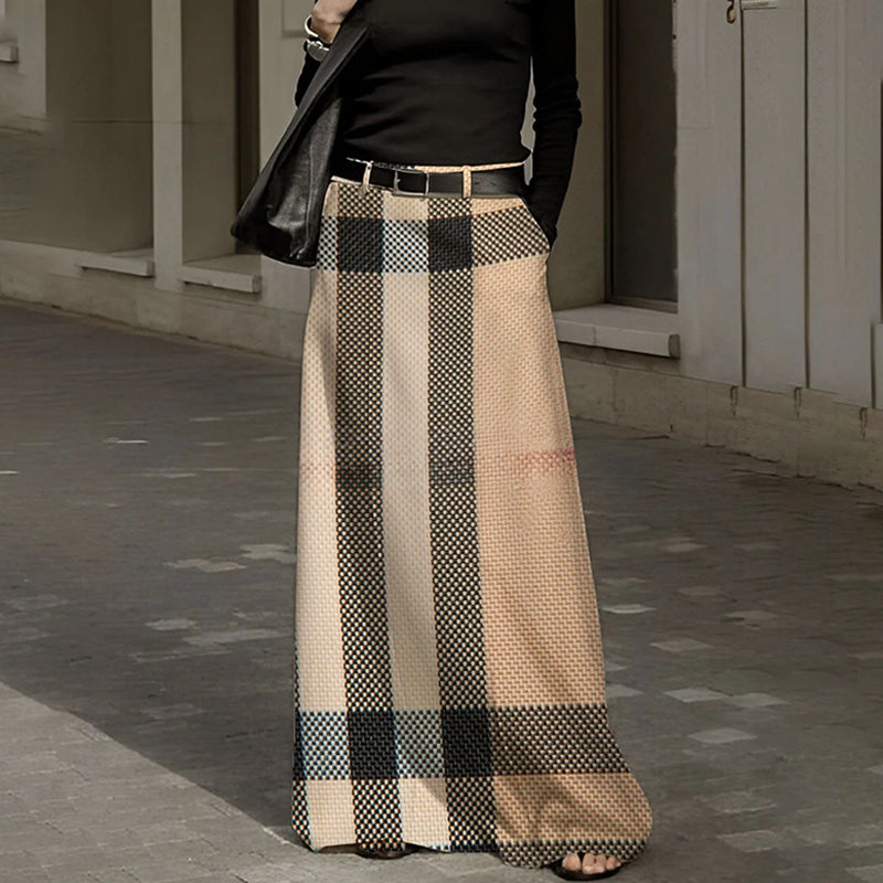 Jupe longue rétro fluide en mousseline pour femme - Style romantique et élégant