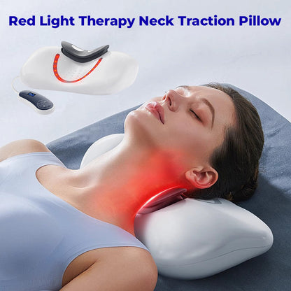 🎁59 % DE RÉDUCTION - Oreiller de traction cervicale avec luminothérapie rouge