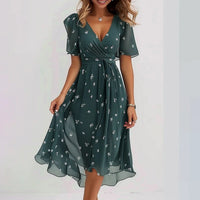 🔥Hot Sale 50% OFF💝✨Robe midi à manches courtes Special Blue