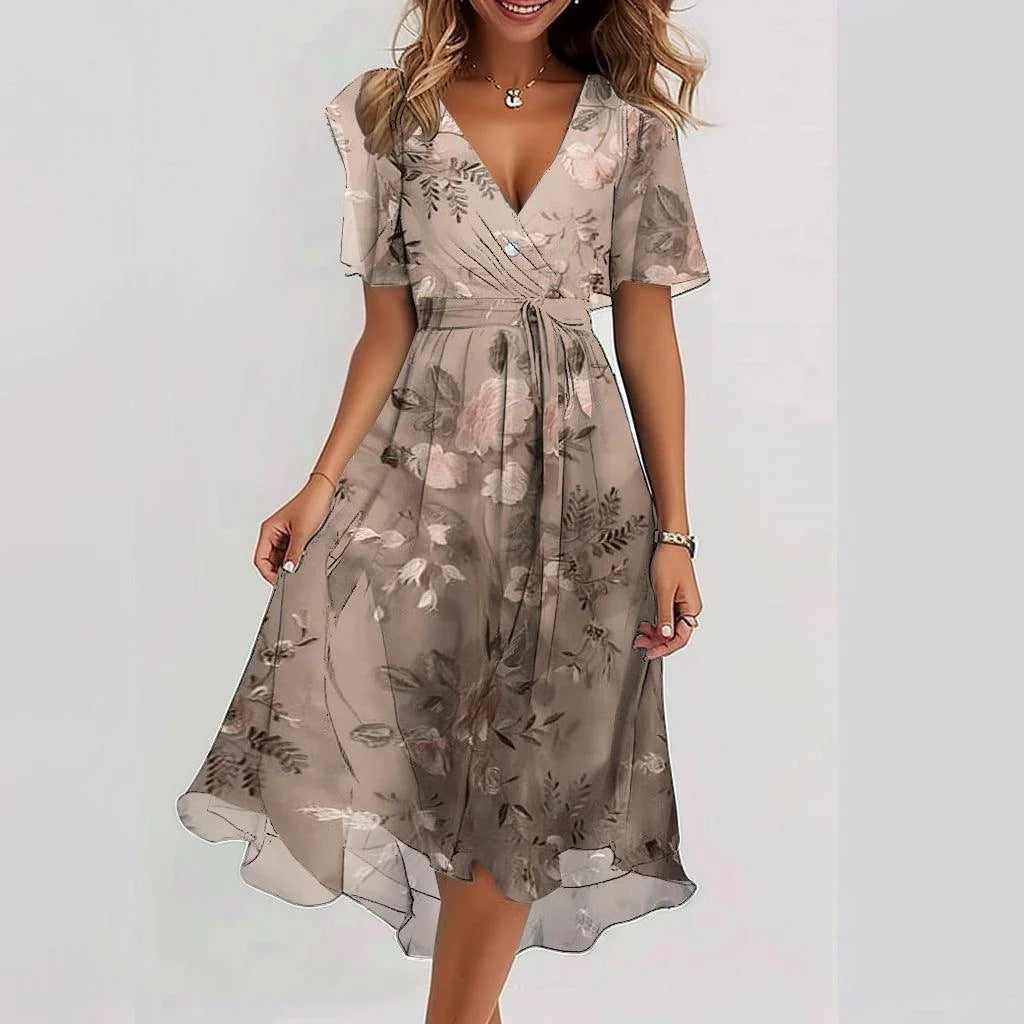 🔥Hot Sale 50% OFF💝✨Robe midi à manches courtes Special Blue