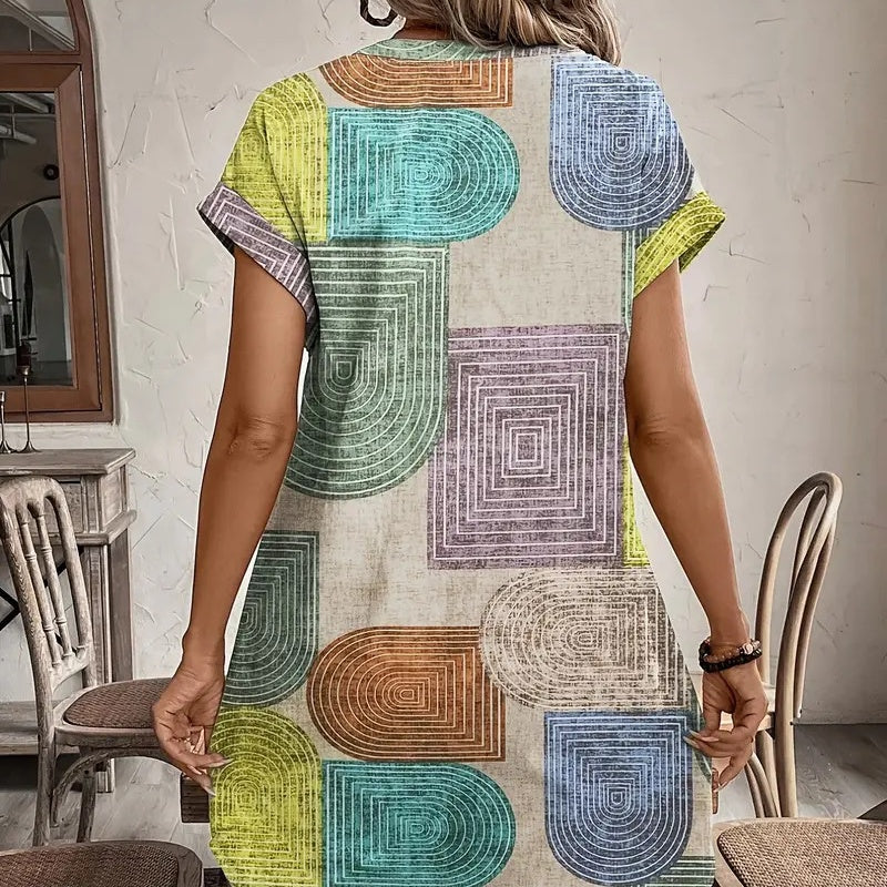 🔥 Robe à motifs contrastés avec superpositions - 50% de réduction pour une durée limitée !