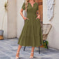 🔥Hot Sale 50% OFF👗Robes longues décontractées à manches courtes et à col en V pour femmes