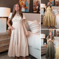 🔥Hot Sale 50% OFF👗Robes longues décontractées à manches courtes et à col en V pour femmes