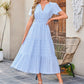 🔥Hot Sale 50% OFF👗Robes longues décontractées à manches courtes et à col en V pour femmes