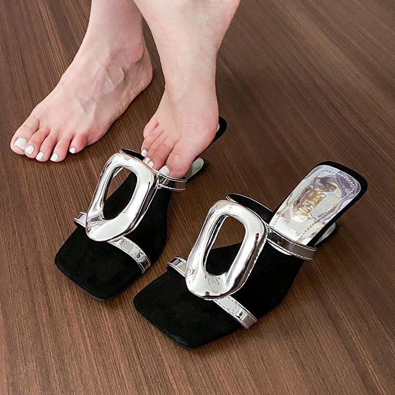 ✨Sandales à talons hauts rétro à bout carré👡