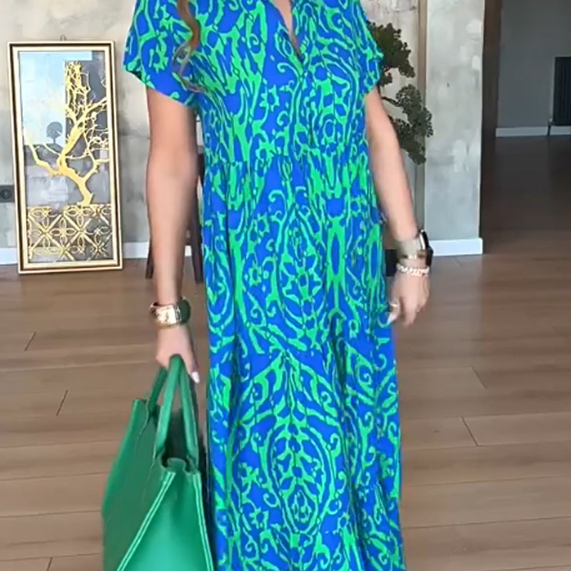 ⚡ offre limitée : -50 %! robe longue décontractée imprimée pour femmes 💃🌼🛒