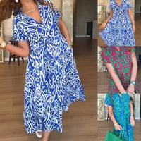 ⚡ offre limitée : -50 %! robe longue décontractée imprimée pour femmes 💃🌼🛒