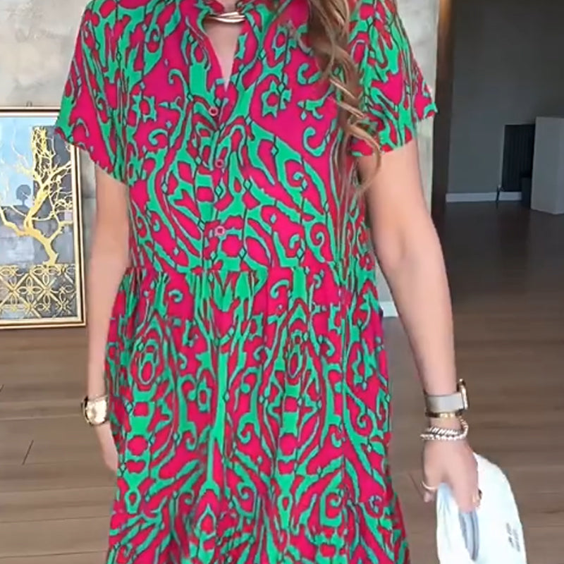⚡ offre limitée : -50 %! robe longue décontractée imprimée pour femmes 💃🌼🛒