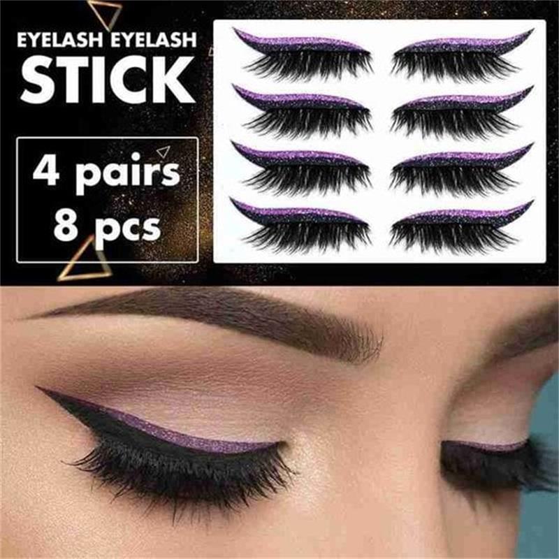 Återanvändbara självhäftande klistermärken för eyeliner och ögonfransar med glitter