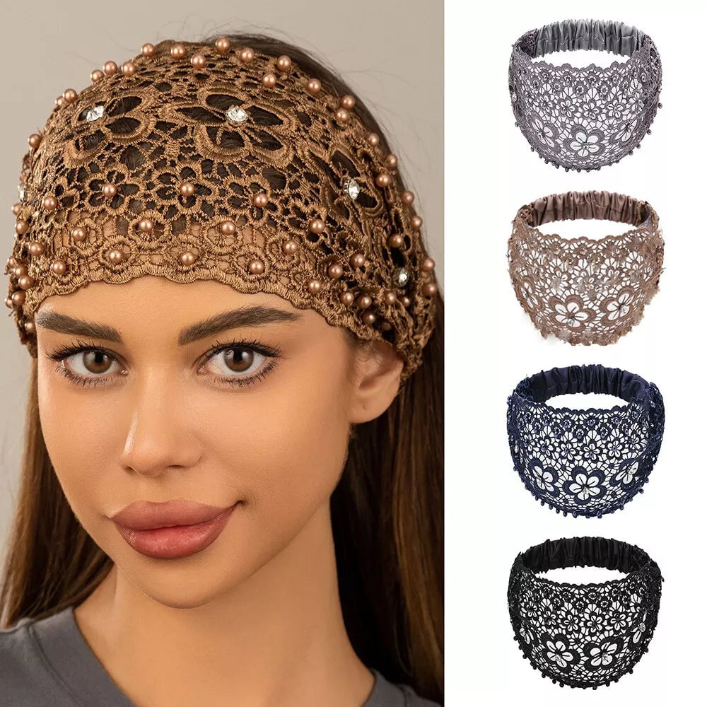 📢50% de réduction pour une durée limitée📢✨Bandeau Creux Large à Perles en Fleurs de Prunier