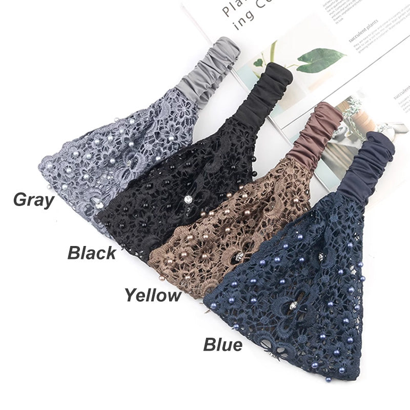 📢50% de réduction pour une durée limitée📢✨Bandeau Creux Large à Perles en Fleurs de Prunier