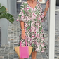 🎉Soldes exceptionnelles : 50 % de réduction🎉Robe midi imprimée à col en V