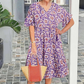 🎉Soldes exceptionnelles : 50 % de réduction🎉Robe midi imprimée à col en V