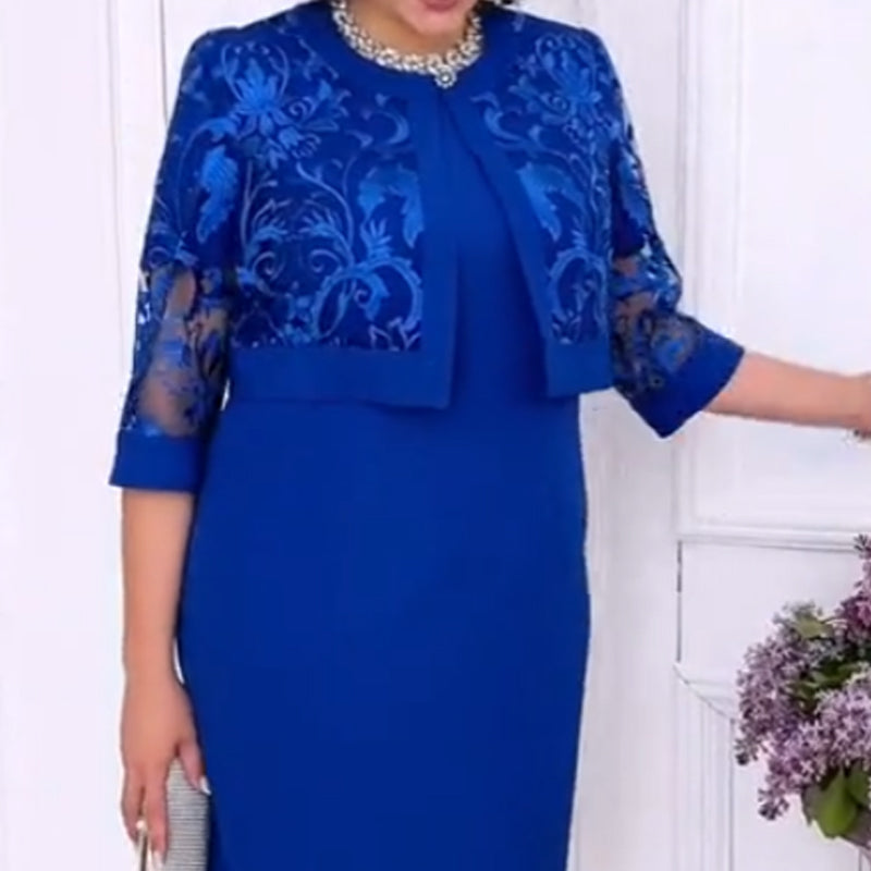 🔥Ensemble de robe moulante à la mode avec dentelle