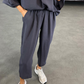 Deux-pièces pour femmes : Top à col en V & pantalon à la cheville