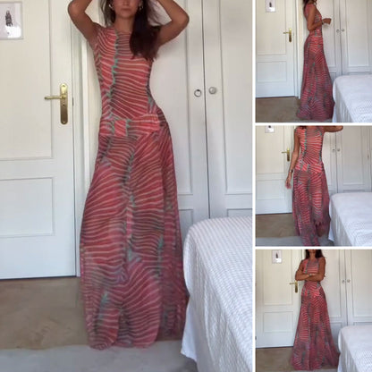 ⏳Spécial à durée limitée⏰Ensemble top sans manches et jupe en maille transparente