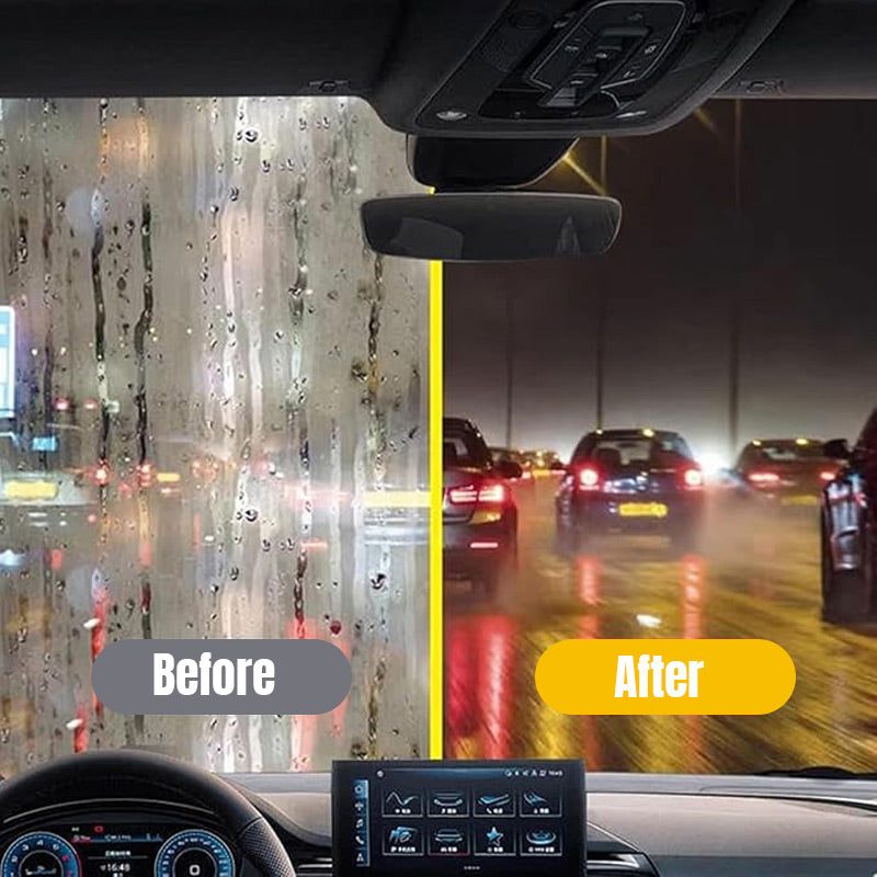 🚗 50 % RABATT NU! ✨ Borste för rengöring av oljefilm på fordonsglas – stor mjuk svamp & mild formula, 120 ml 🌧️