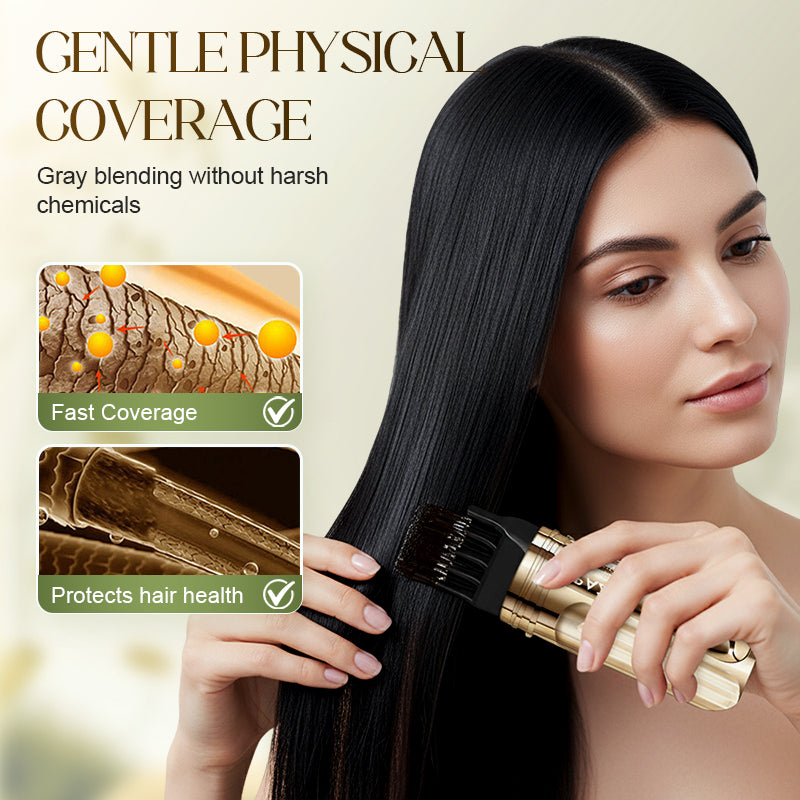 💇‍♀️ KÖP 2 FÅ 1 GRATIS! ✨ 2-i-1 Hårfärgningskam för Grått Hår - Snabb och Naturlig Täckning, Skonsam Formel för Användning Hemma 🌿📦