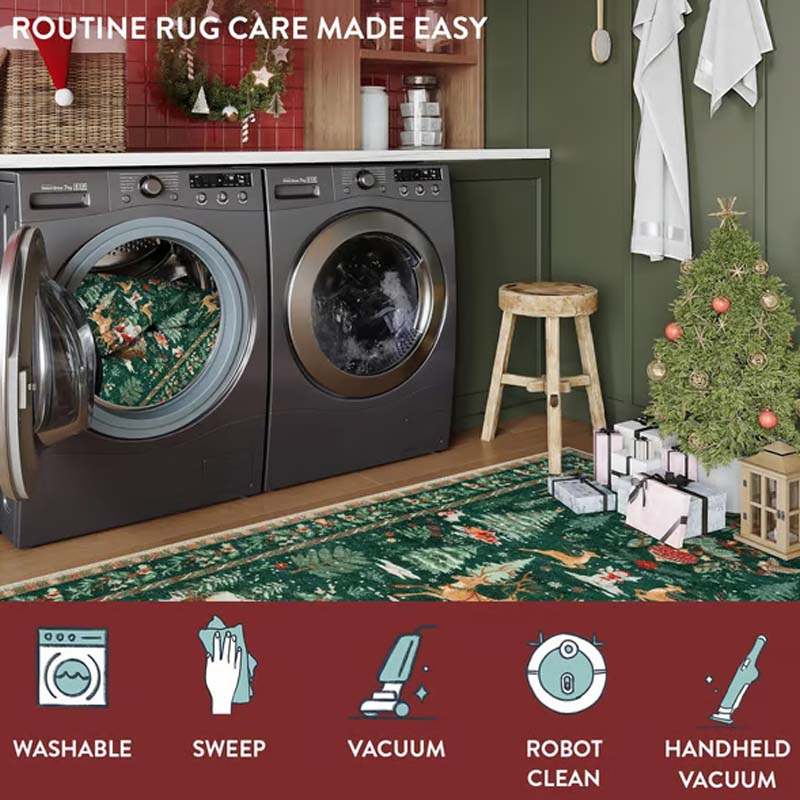 🎄 50 % RABATT NU! 🦌 Mjuk halkfri julmatta för hemmet – festligt motiv, varm & lätt att rengöra ✨