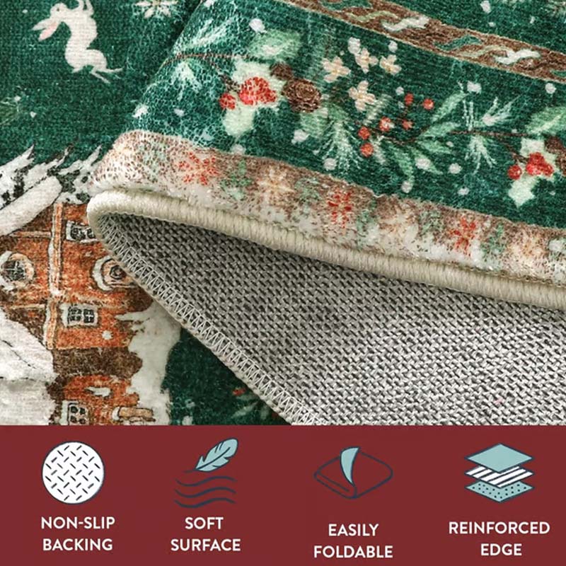 🎄 50 % RABATT NU! 🦌 Mjuk halkfri julmatta för hemmet – festligt motiv, varm & lätt att rengöra ✨