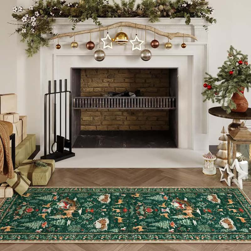🎄 50 % RABATT NU! 🦌 Mjuk halkfri julmatta för hemmet – festligt motiv, varm & lätt att rengöra ✨