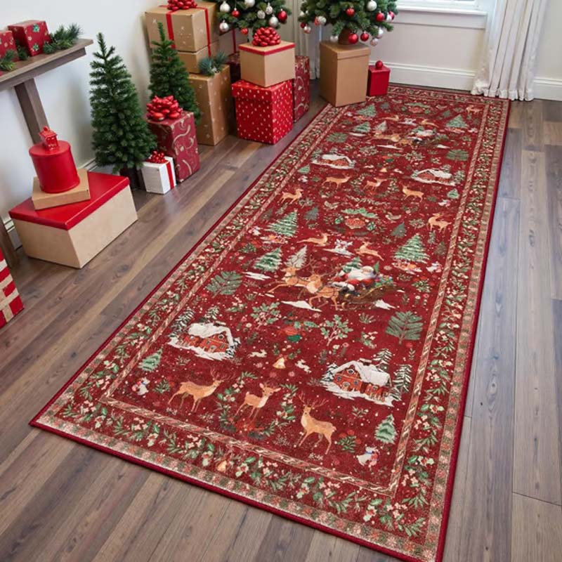 🎄 50 % RABATT NU! 🦌 Mjuk halkfri julmatta för hemmet – festligt motiv, varm & lätt att rengöra ✨