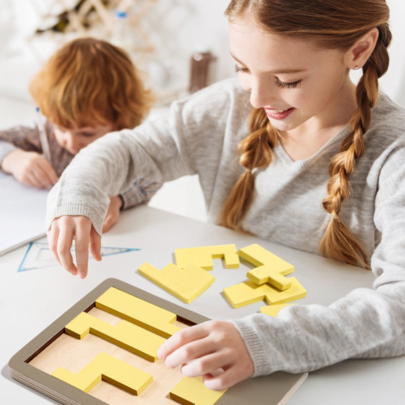 🧩 50% RABATT NU! ✨ Trä Tangram Pussel - 7 Färgglada Geometriska Former för Kreativt Lärande och Utveckling av Logiskt Tänkande 🔺🔷