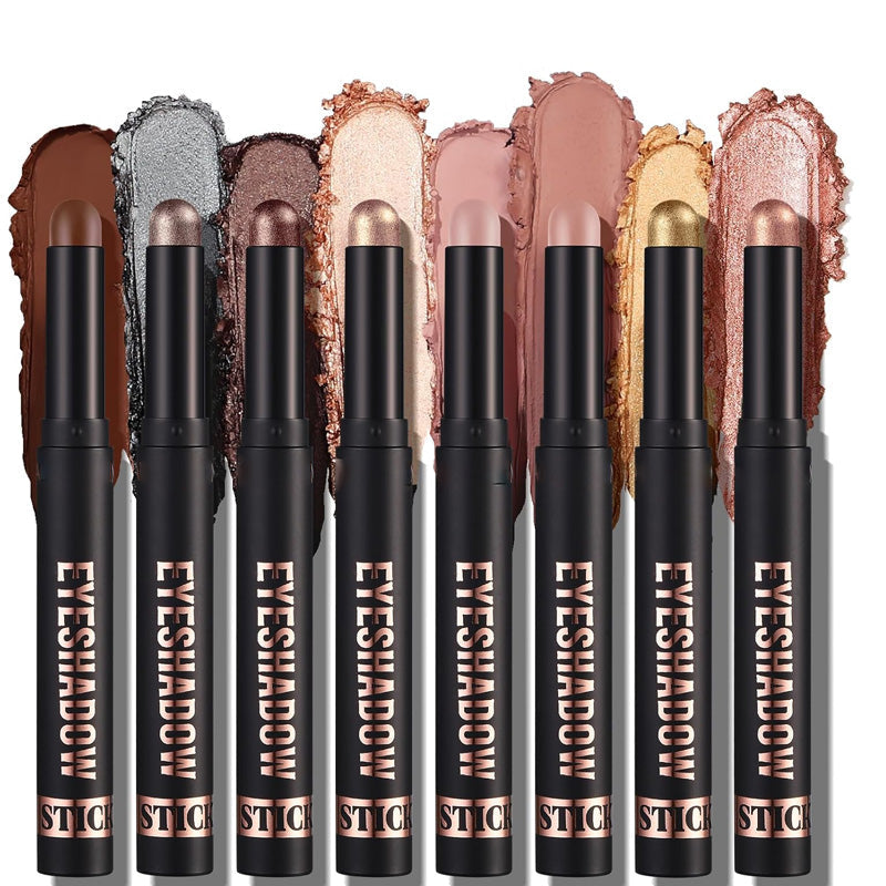🔥Över 50 000 sålda!🎁✨8 färger glitterögonskugga i stickform - Långvarig Formula med Glitter för Professionell Makeup & Smidig Applicering 🌟👁️
